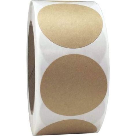Pair Lntyq 500Étiquettes Autocollantes Rondes Papier Kraft,autocollants naturels en papier Kraft brun,pour propriétaires de magasin,artisanat,organisation,étiquettes de bocaux et de conserves,étiquett (1/5)