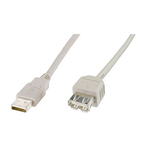 Digitus Câble USB USB 2.0 USB-A mâle, USB-A femelle 1.80 m beige AK-300202-018-E (1/2)