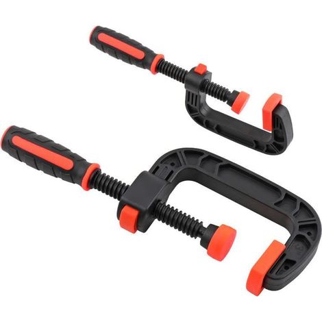 3-Zoll-C-Klemmen-Set, Holzbearbeitungsklemmen, starke Klemmkraft, Kunststoff-Gummi-C-Klemme, für die meisten Heimwerker-, Holzbearbeitungs- und Haushaltsanwendungen (1/5)
