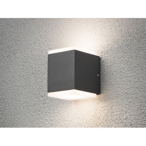 LED Außenwandleuchte MONZA Aluminium in Anthrazit, 2x 6 W, 1100 Lm, IP54 (1/5)