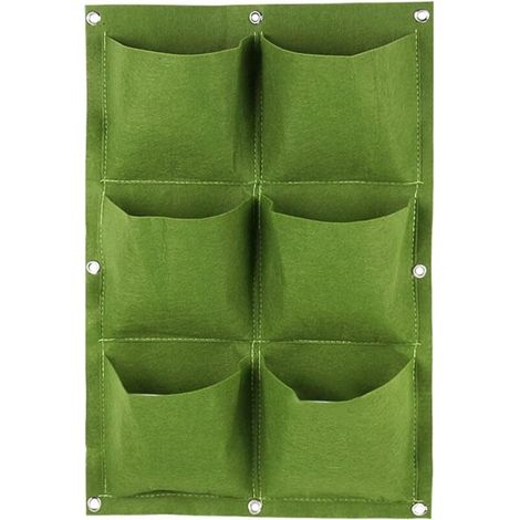 Generic Sac de Plantation Vertical Sac de Plantation de Vie Mural de Pot de Fl Vertical de Jardin de Poche Perméables - Lavables et Pliables,40 x 60 cm, vert (1/5)