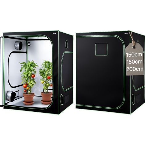 VEVOR Tenda da Coltivazione da Interno 150x150x200 cm, Tenda da Coltivazione per Piante da Interno, con Illuminazione LED a Spettro Completo, Sistema di Ventilazione, Mylar 600D Riflettente (1/5)