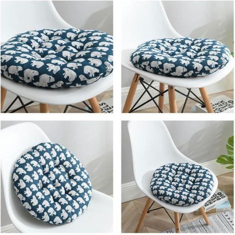 Lot de 4 Coussin de Chaise Coussins de Siège, Ronde Tatami Respirant Schéma Coussins de Chaise Galette de Chaise, 4545cm,Style A (1/4)