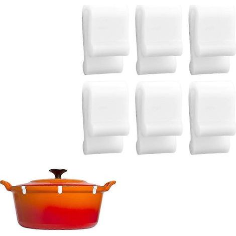 Clips de protection pour couvercles de cocottes en fonte Le Creuset, Staub et Tramontina - Empêchent les ébréchures et les rayures (lot de 6) (1/5)