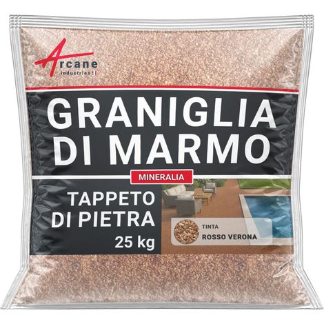 Granuli di marmo naturale per tappeto di pietra - MINERALIA - 25 kg (fino a 1,5 m²) Rosso Verona - ARCANE INDUSTRIES (1/2)