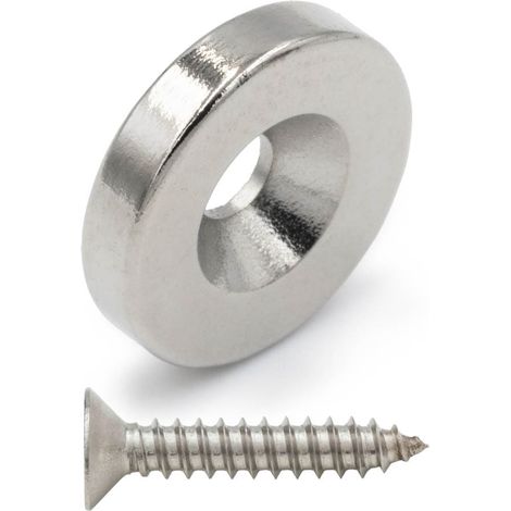 Neodym-Magnet mit Loch für eine 14x3-mm-Schraube, rund, zylindrisch, Hunter