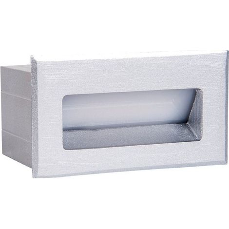 Lampada da Parete a Led da Esterno Rettangolare 3W Luce Calda Argento