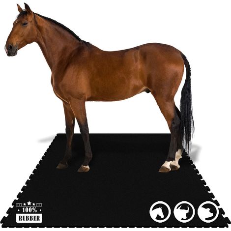 ETM – Tapis de sécurité puzzle en caoutchouc – Épaisseur 17 mm – Dimensions 122 x 182 cm – Antidérapant pour écuries et boxes