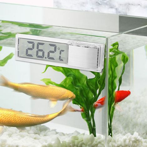 Thermomètre Aquarium Digital Électronique LCD Transparent 3D - ABS, 7cm, Adhesive Double Face, -45°C à 80°C, Précision 1%, LR1130 incluse (1/5)