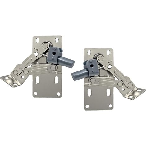 Lntyq Lot de 2 charnières de plateau basculant, charnière de support de porte rabattable, accessoires de quincaillerie pour meubles, charnière d'évier standard pour organisateur d'armoire (amortissem (1/5)