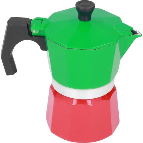 Cafetière italienne Moka octogonale 3 tasses 150ml - Arôme intense et design coloré pour café fort (1/5)