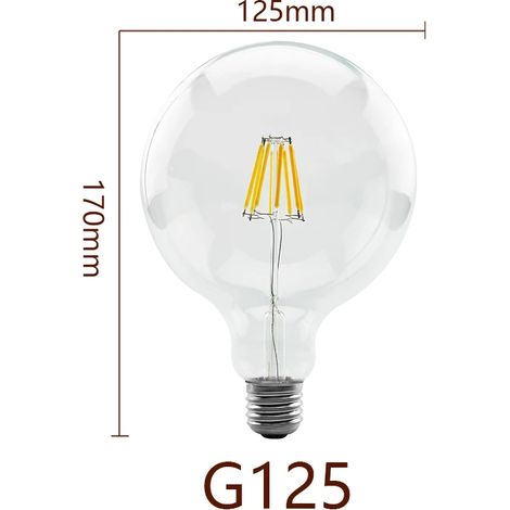 Lampes de croissance pour plantes (G125, blanc chaud, lot de 4, 4 W, 220 V) Ampoules à filament rétro Edison à économie d'énergie Global Light Lampada (1/5)
