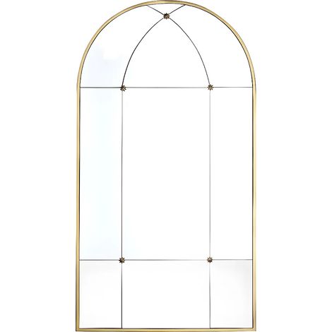 Specchio finestra L. 80 x H. 150 cm in Metallo Dorato antico Vintage - PALMYRE (1/5)