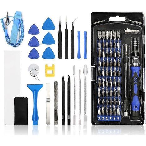 Kit de tournevis de précision, outil de réparation magnétique 86 en 1, avec sac de transport pour consoles de jeux, tablettes, PC, MacBook et autres appareils électroniques. (1/3)