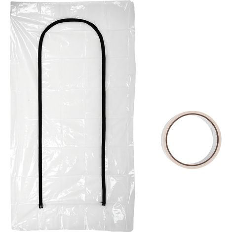 Barrière anti-poussière en forme de U 12x2.2m, blocage de porte à fermeture éclair pour la Construction, la rénovation et la peinture (1/5)