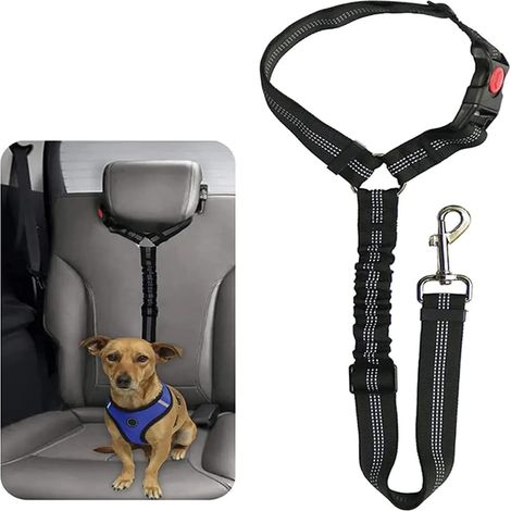 Ceinture Chien Voiture,Harnais Chien Voiture,Ceinture Sécurité Chien Voiture,Harnais Sécurité Voiture Chien,Laisse Chien pour Ceinture de Sécurité Voiture,Harnais Réglable pour la Voiture pour Chien (1/5)