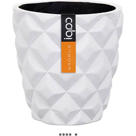 Joli pot effet 3D forme bullet fibres synthétiques H 8 x D 8 cm Blanc - dimhaut: H 8 cm - couleur: Blanc neige