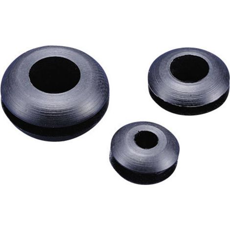 TRU COMPONENTS TC-GMR0705203 Passacavo aperta Ø (max.) 5 mm Spessore piastra (max.) 1.7 mm PVC Nero 100 pz.