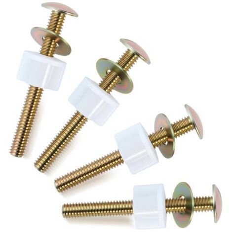 Kit de 4 vis de remplacement pour abattant de toilette, boulons universels, faciles à installer, avec écrous en nylon et rondelles métalliques (1/4)