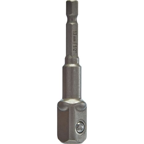 Adaptateur à tige hexagonale vers carré, tige d'adaptateur pour perceuse/tournevis 1/2 (73 mm) (1/5)