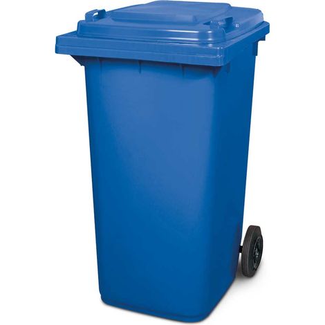 BRB Müllbehälter, Inhalt 240 Liter, HxBxT 1075 x 580 x 730 mm (blau) (1/2)