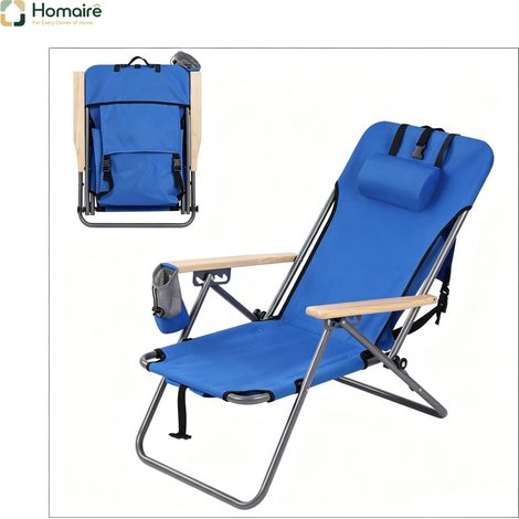 Blauer Gartenstuhl aus Metall mit Armlehnen 66 x 56 x 77,5 cm HOMAIRE (1/5)