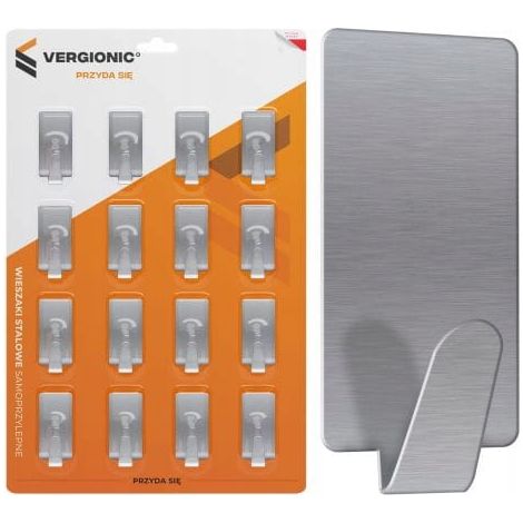 Selbstklebende Kleiderbügel, 16 Stück, silberfarbenes Aluminium (1/5)