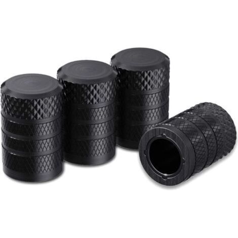 Capuchons de valve de pneu, noirs, lot de 4 capuchons universels résistants à la corrosion, adaptés aux voitures, camions, motos, SUV et vélos (1/5)