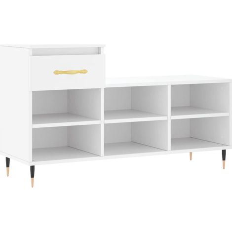 Armoire à chaussures Blanc 102x36x60 Bois d'ingénierie (1/5)