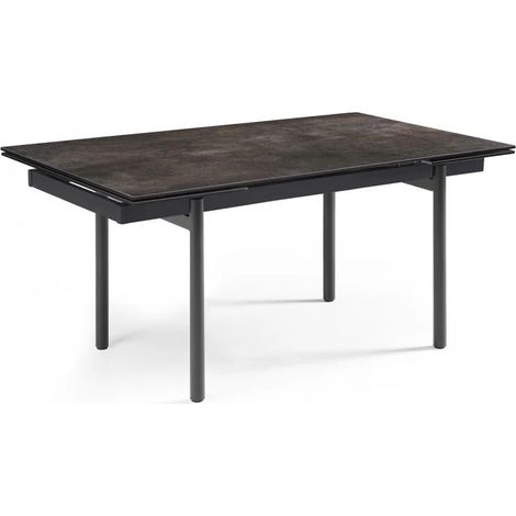 Table extensible 160/240 cm céramique gris vieilli pieds droits - MAINE 09 (1/5)