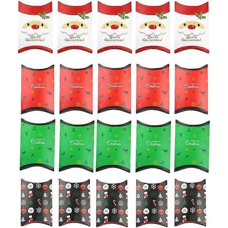 20 boîtes d'emballage sur le thème de Noël pour petits bonbons et biscuits festifs-11X10X2.8CM