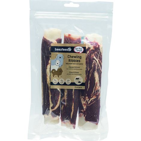 Beeztees Hundesnack Ribbies Rind und Kabeljau 3 Stück