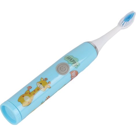 Brosse à dents électrique sonique pour enfants - 3 têtes de brosse incluses - Modèle cerf bleu - Automatique et ludique