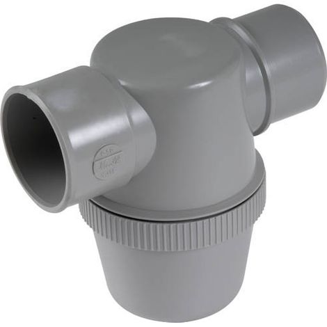 Nicoll – Siphon de lavabo PVC gris horizontal – Mâle/femelle – Ø 50 mm – Fixation à coller pour chantiers humides