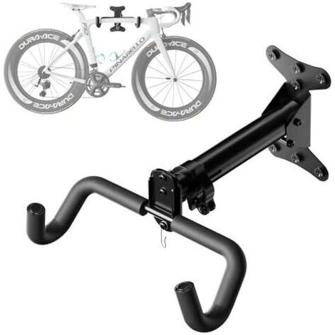 BUNTHAUS Support mural pour vélo pliable, avec angle et distance réglables, compatible avec vélos de route, VTT et vélos hybrides, jusqu'à 23 kg.