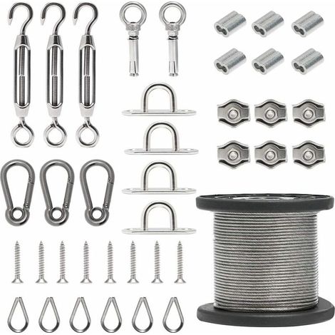 Corde Acier Inoxydable 50 m – Kit Soutien Plantes Grimpantes et Garde-Corps Escalier (1/5)