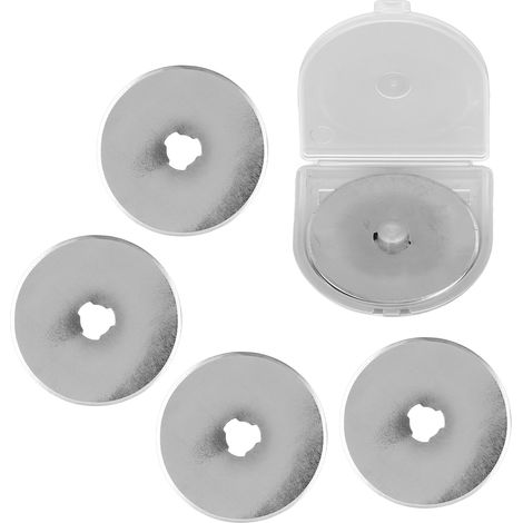 5 Lames de coupe rotatives 45 mm en acier inoxydable avec marquage de longueur pour tissu, pièces de rechange (1/5)
