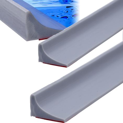 Lot de 2 bandes d'étanchéité pour plan de travail de cuisine, pour lavabo de salle de bain, pour douche, 200 cm - Gris (1/5)