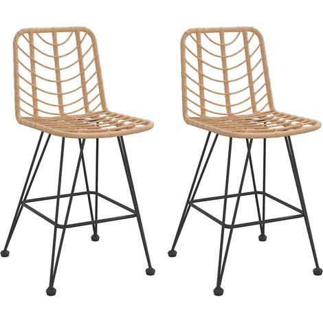 Maison Exclusive - Barhocker 2 Stk. 45x56x103,5 cm PE-Rattan und