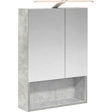 Maison Exclusive - Badezimmerspiegelschrank mit Regal Beton Grau