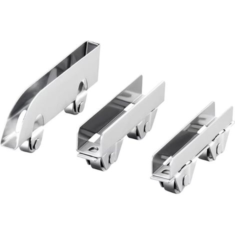 10 galets coulissants en acier inoxydable pour porte de vitrine verre (1/5)