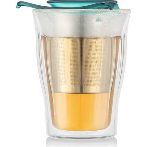 Tasse a thé avec infuseur - BODUM - YO-YO SET - 0,35 L - Double paroi - Verre et inox (1/3)