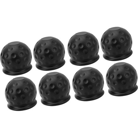 Lot de 8 cache-boule d'attelage pour camion, 50 mm, protection renforcée, souple et robuste, noir. (1/5)