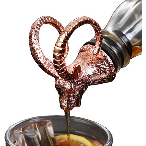 Vertedor aireador de vino de metal, tapón de botella de whisky con forma de animal y revestimiento de caucho de silicona. (1/5)