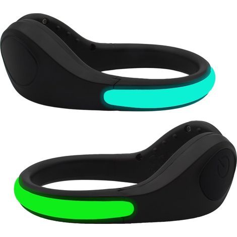 Ansteckbare Schuhlichter (2 Stück) - Reflektierende Sicherheitslichter für nächtliches Laufen, Joggen, Radfahren und Spazierengehen, RGB-Farbwechsel mit Dauerlicht- und Blinkmodus. (1/5)