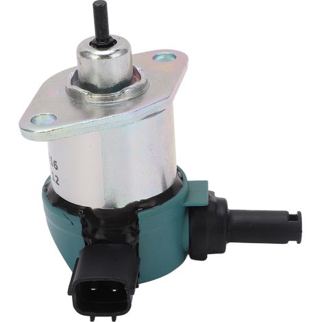 Électrovanne d'arrêt moteur professionnelle 17208 60016, adaptée aux pelles Kubota D1005, D1105 et V1505 avec alimentation 12V CC.