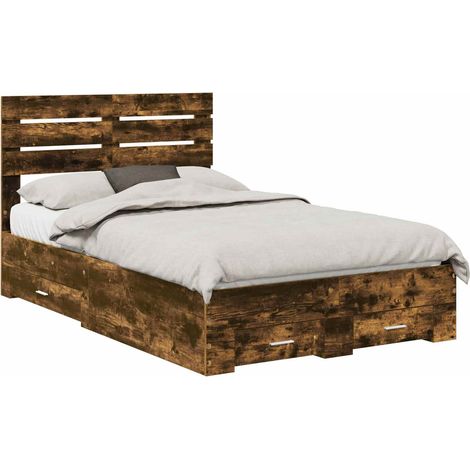 Maison Exclusive - Struttura del letto Rovere fumé 120 x 190 cm Legno multistrato