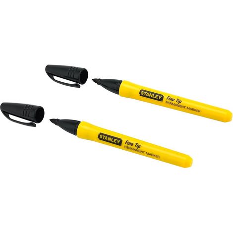 Stanley STA047316 Permanent Fine Tip Marker Pens Twin Pack 2 Pack 0-47-316 (1/2)