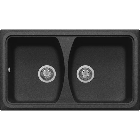 Lavello composito cucina Plados DO0862 due vasche - UM44 Nero metal