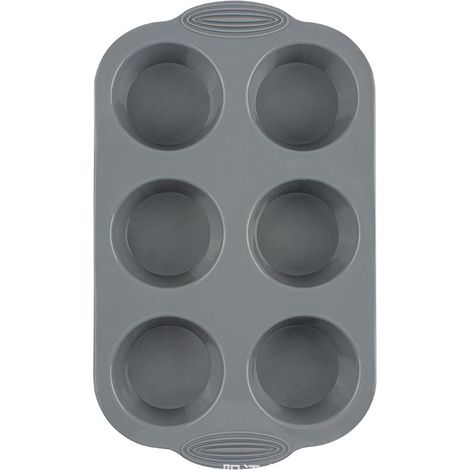 Moule à cupcakes en silicone standard 6 cavités, sans BPA et antiadhésif, idéal pour les muffins, tartes et pains.